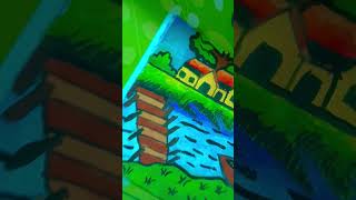 Village arttreanding songyoutubeshortviral video 😍😍 village drawing 🥰 [upl. by Aiva878]