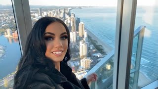 Rose Explores Sunsets At The Q1 SkyPoint Observation Deck Gold Coast Australia [upl. by Ynnek]