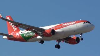 EUROPCAR LIVERY Easyjet Airbus 320WL GEZPC Landing Malaga LEMG [upl. by Labina]