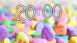 Valentine’s Day 20 Minute Countdown Timer With Music 🎵❤️  NO ADS During the Video [upl. by Odlabso]