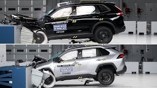 2024 Honda CRV vs Toyota RAV4 – IIHS crash test [upl. by Rhody]