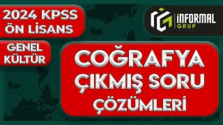 2024 KPSS Ön Lisans  Coğrafya Soruları ve Çözümleri  Tüm Sorular [upl. by Daiz]