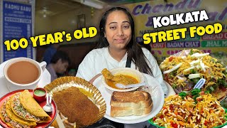 100 Year Old Street Food in South KolkataPuchka Chilla Radhu Babu Chicken Kosha amp more [upl. by Urbana872]