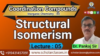 Structural Isomerism ll Coordination compounds ll Dr Pankaj Sir [upl. by Marston]