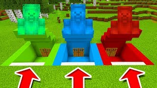 Minecraft PE  DO NOT CHOOSE THE WRONG SECRET BASE Green Steve Blue Steve amp Red Steve [upl. by Budworth]