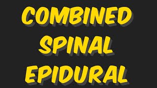 Combined spinal epidural anesthesia technique [upl. by Sixela92]