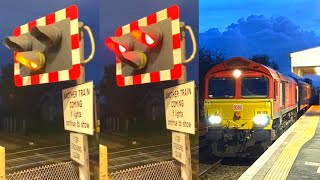 Class 66 quotDr Synquot Railtour at Appledore Level Crossing Kent [upl. by Maribeth22]