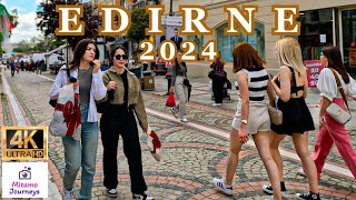 TURKEY EDIRNE CITY CENTER WALKING TOUR  HISTORICAL PLACES MARKETS BAZAARS  APRIL 2024  UHD 4K [upl. by Nogam976]