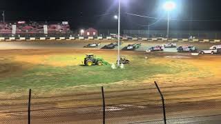 14 year old Brodie Thompson picks up the Win at Pine Ridge Speedway 602 Dort Late Model 8724 [upl. by Ahsayn]