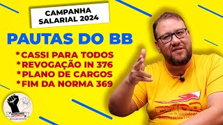 PAUTA DE REIVINDICAÃ‡Ã•ES PARA BANCO DO BRASIL  CAMPANHA SALARIAL 2024 [upl. by Byrann]