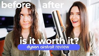 Dyson Airstrait on Frizzy Hair  Hair Straightener Unboxing and First Impressions on Curly Hair [upl. by Lenoyl182]