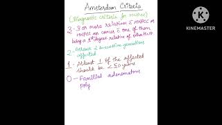 Topic  Amsterdam Criteria  HNPCC neetpg mbbs usmle fmge plabexam coloncancer diagnosis [upl. by Magan]