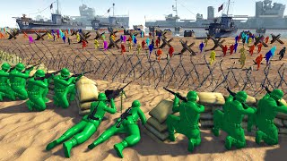 Can Green Army Men Hold BEACH DEFENSE vs ALL ARMY MEN  Men of War Army Men Mod [upl. by Ahsinam33]