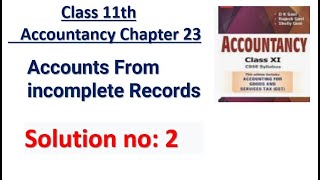 Accounts From incomplete Records Solution no 2 DK Goel [upl. by Isle880]