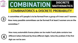 Combinations  Combinations in discrete mathematics  combinatorics discrete mathematics [upl. by Caffrey]