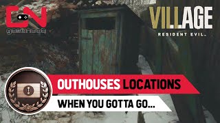 All Outhouse Locations Resident Evil Village 8  When you Gotta Go Trophy [upl. by Alurta]