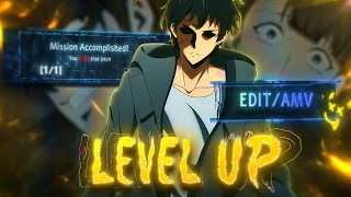 Solo Leveling quotSung JinWooquot😱  Level UP EditAMV 4K [upl. by Carmita189]