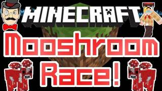 Minecraft MOOSHROOM RACE in Mushroom Biome  Animal Races Mod [upl. by Aramat]