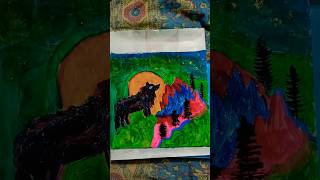 🌌Wall decor wolf lamp for kids🐕‍🦺viraltrendingartcraftdrawingeasypaintingcolourkidscomedy [upl. by Aissila786]