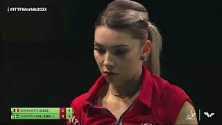 Bernadette Szocs vs Christina Kallberg  WS R128  2023 ITTF World Table Tennis Championships Finals [upl. by Barram805]