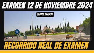 EXAMEN PRÁCTICO de CONDUCIR en MÓSTOLES  DÍA 12 DE NOVIEMBRE 2024  RECORRIDO REAL TERCER ALUMNO [upl. by Krever]