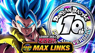 GAME CHANGER 10TH ANNIVERSARY BUFFS LEVEL 10 LINKS 100 EZA LR STR GOGETA BLUE DBZ Dokkan Battle [upl. by Bernardine]