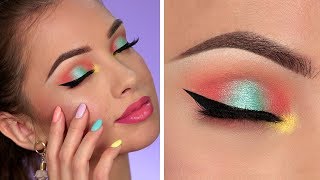 Bright Summer Makeup Tutorial  Colorful Smokey Eye [upl. by Ydasahc]