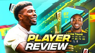 87 PLAYER MOMENTS ADAMA TRAORE SBC PLAYER REVIEW  FC 24 Ultimate Team [upl. by Ielhsa327]