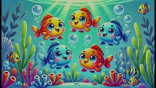 Five Little Fishies  HappyBeats4kids  Nursery Rhymes amp Children songs trending beatsandrhymes [upl. by Tansey49]