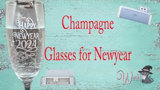 Vinyl Hacks Stunning champagne glasses with this Easy DIY Trick cricut scanncut silhouette [upl. by Carvey]