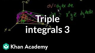 Triple integrals 3  Double and triple integrals  Multivariable Calculus  Khan Academy [upl. by Tallbott731]