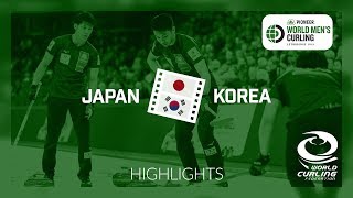 HIGHLIGHTS Japan v Korea  round robin  Pioneer HiBred World Mens Curling Championship 2019 [upl. by Thordis64]