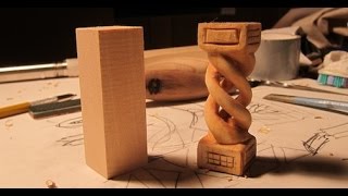 Hollow Spiral Whittlers Puzzle  Fun woodcarving project [upl. by Winson]