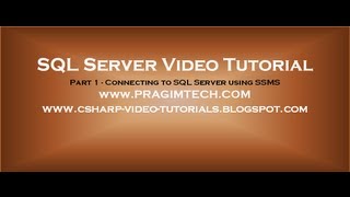Connecting to SQL Server using SSMS  Part 1 [upl. by Rodmur921]