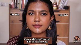 Onam Makeup Tutorial With Product Recommendations  For Oily amp Dry Skin Types  In Tamil [upl. by Marino]