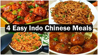 4 Quick amp Easy Indo Chinese Recipes  Chinese Meal Recipes  Kanaks Kitchen [upl. by Bobbette]