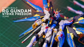 RG STRIKE FREEDOM Speed build  NOOB builds his first RG GUNDAM  ASMR [upl. by Phemia]