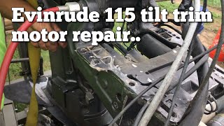 REPLACING tilt and trim motor  93 Evinrude 115 [upl. by Valora]