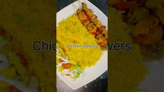 Chicken skewers with rice food foodvlog recipe pakistanifood pakistanirecipe cooking desifood [upl. by Alin]