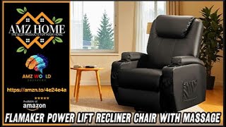 Describing Flamaker Power Lift Recliner Chair with Massage Amazon [upl. by Ardaed]