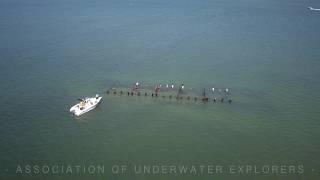 AERIAL FOOTAGE OF THE SKYWAY SHIPWRECK IN TAMPA BAY [upl. by Shayna]