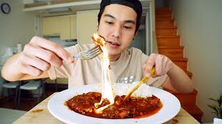 Spicy Cheese Tonkatsu  MUKBANG [upl. by Craven]