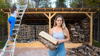 Building A Woodshed From Milled Wood amp Storing Years of Firewood [upl. by Sclar]