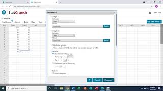 Twosample Ttest using StatCrunch [upl. by Ahsetan151]