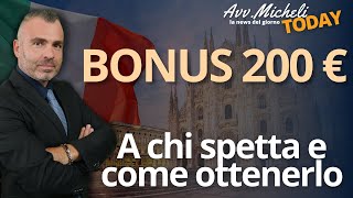 BONUS 200 Euro  A chi spetta e Come Ottenerlo [upl. by Ellimac745]