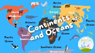 Learn Continents and Oceans  Animals in each continent and ocean [upl. by Imuyam379]