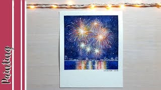 Fireworks Watercolor Painting Timelapse  Start to Finish [upl. by Lainey]