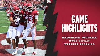 Highlights Hogs Defeat Western Carolina  RAZORBACK FOOTBALL [upl. by Aleek]