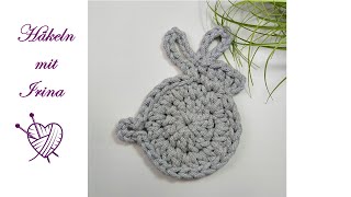 Osterdeko Hase häkeln  Häschen Untersetzer Häkelanleitung easy Bunny Crochet [upl. by Innob]