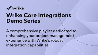 Wrike Core Integrations Demo Series Introduction [upl. by Ienttirb192]